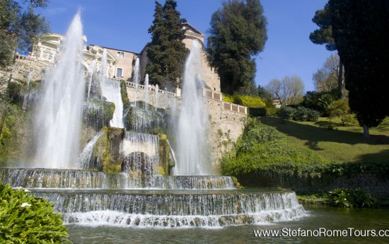 Private Tours by car to Tivoli Villa d'este gardens