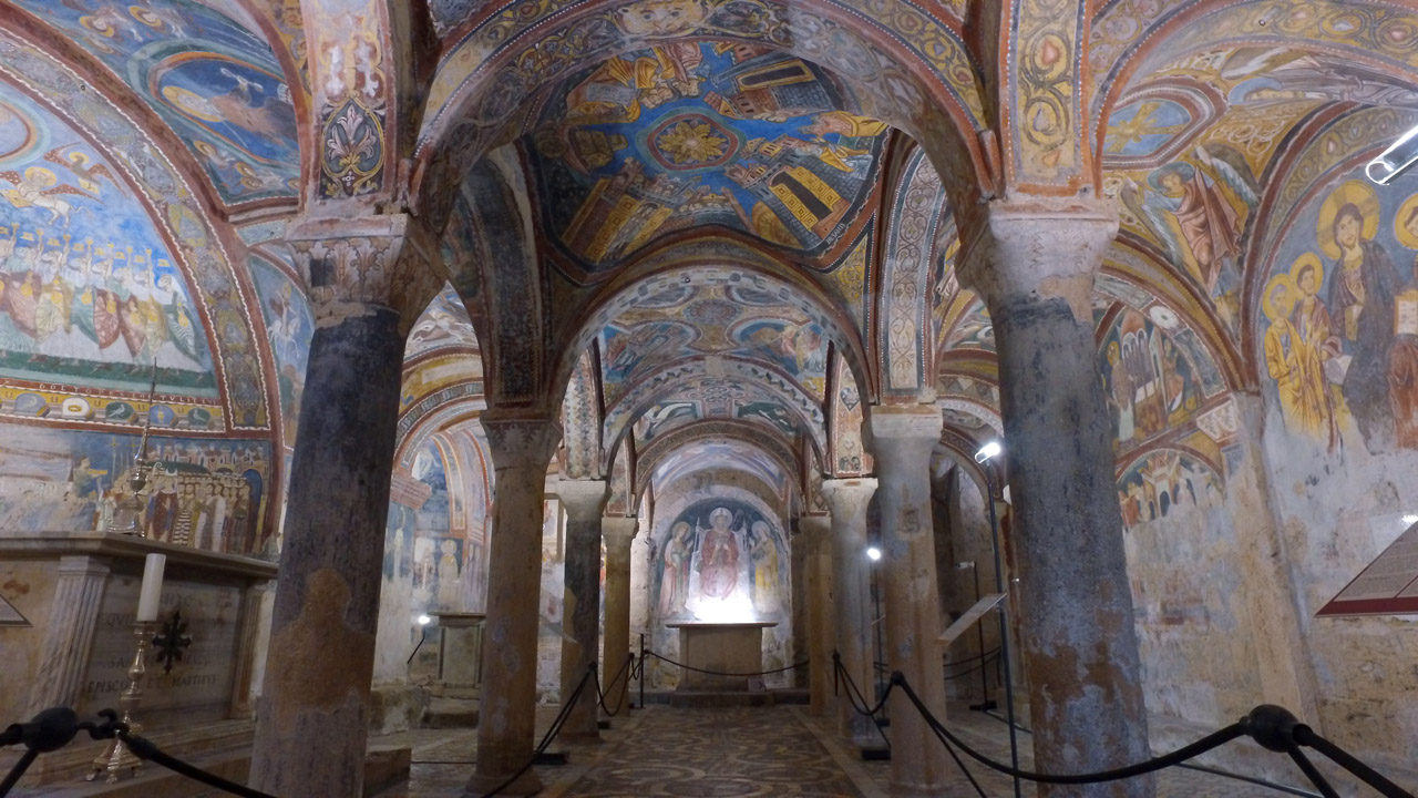 Stefano Rome Tours to Italian Countryside Legends and Castles tour Anagni Fresco Crypt