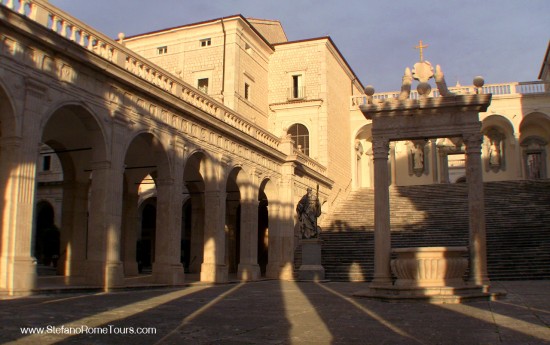 Rome to Amalfi Coast sightseeing transfer with Montecassino Monastery tour