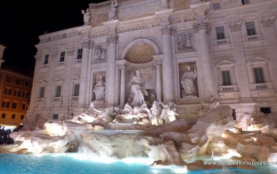 Tour Rome at Night by car Trevi Fountain night