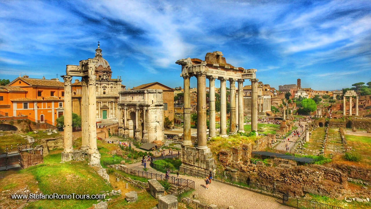 Roman Forum view from Capitolilne Hill in Rome private tours by car