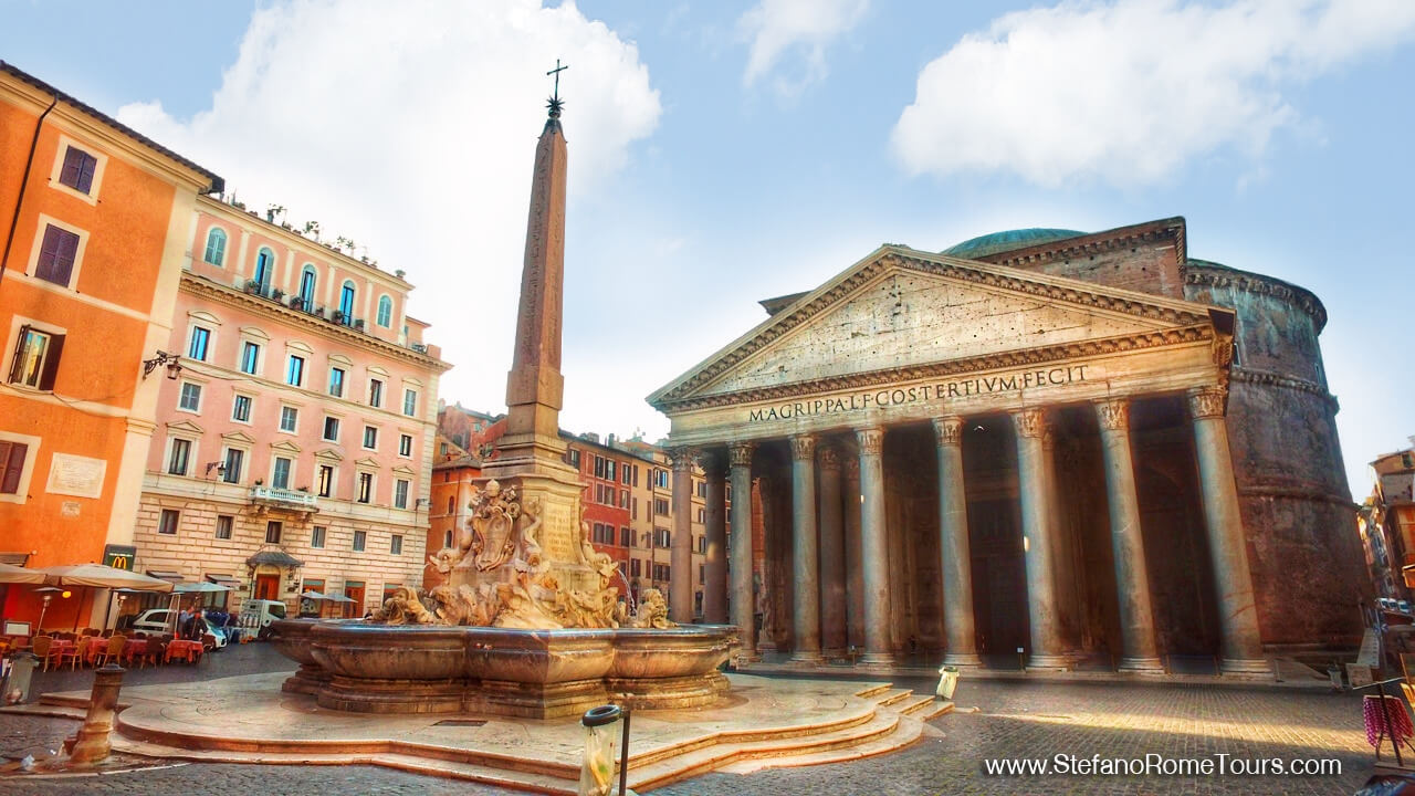 Postcard Rome Tours from Sea Port Civitavecchia private excursions to Pantheon