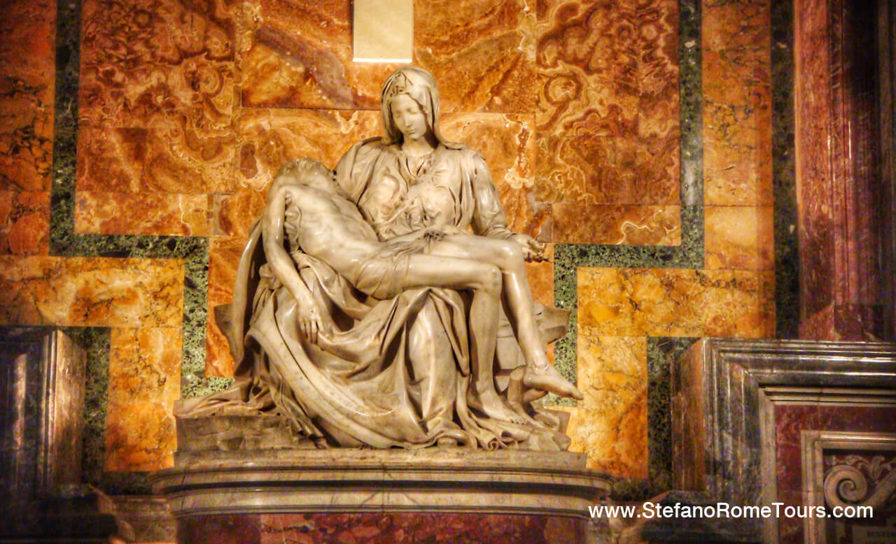 Pieta by Michelangelo St Peter Basilica Vatican top must see churches in Rome in limo tours