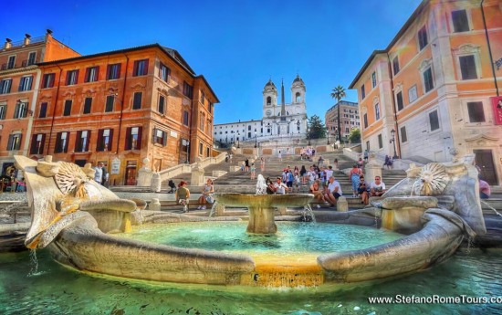 Spanish Steps Roman Holiday movie scenes tour of Rome