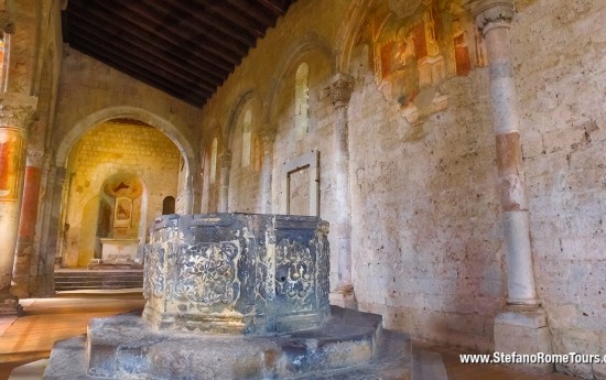 Church of Santa Maria Maggiore Tuscania  post cruise tours from Civitavecchia to Rome countryside