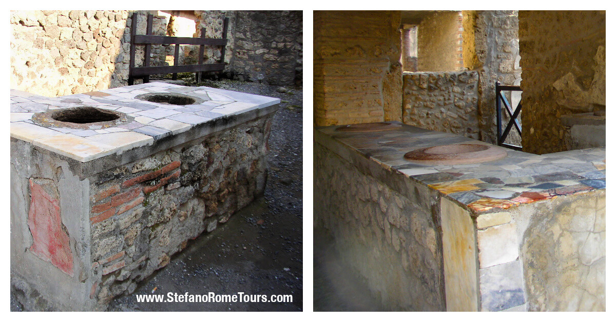 Thermopolium ancient Roman fast food restaurants in Pompeii tours from Rome