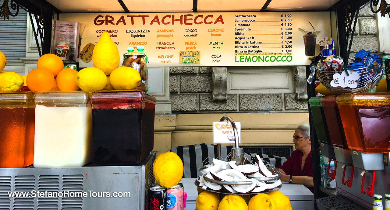 Best places to taste Grattachecca Romana in Rome private tours