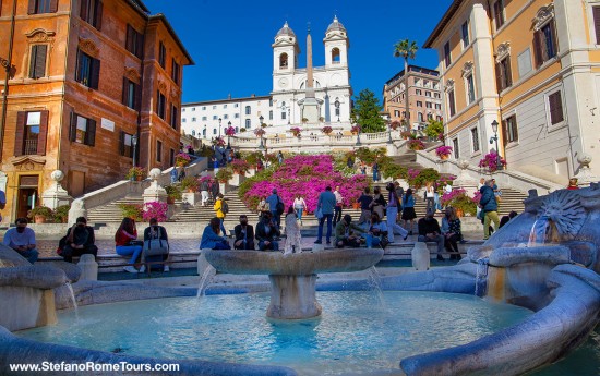 Spanish Steps vacanze Romane movieset tours in Rome