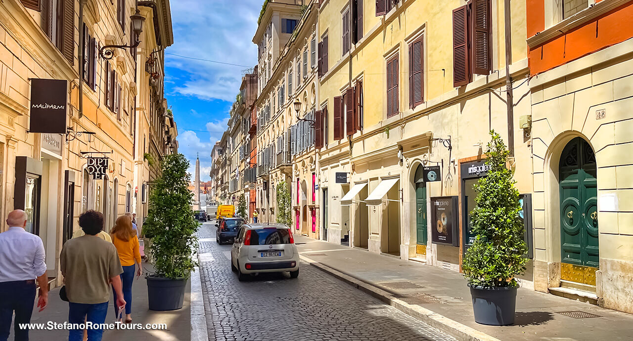 Via del Babuino most popular streets in Rome private excursions Civitavecchia