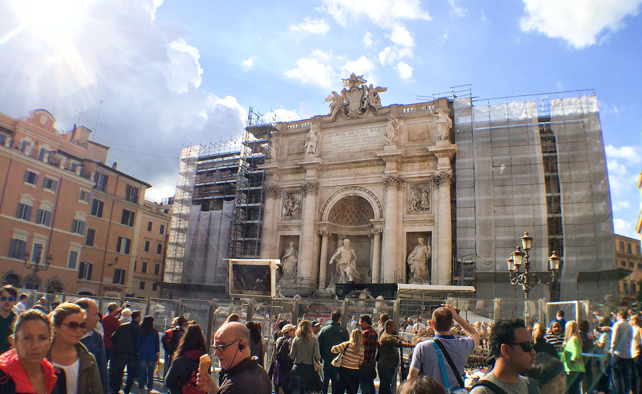 Fendi Restoration of Trevi Fountain in Rome luxury tours