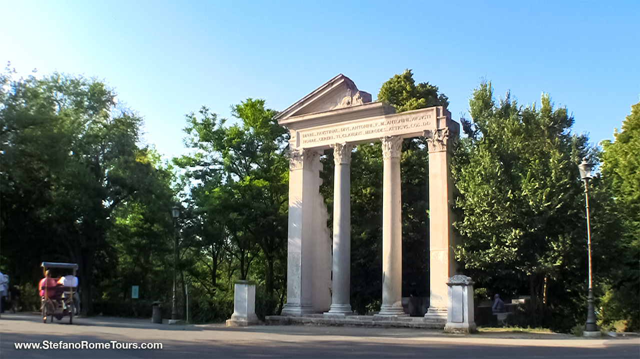 Temple of Antoninus and Faustina Villa Borghese Gardens in Rome private tours