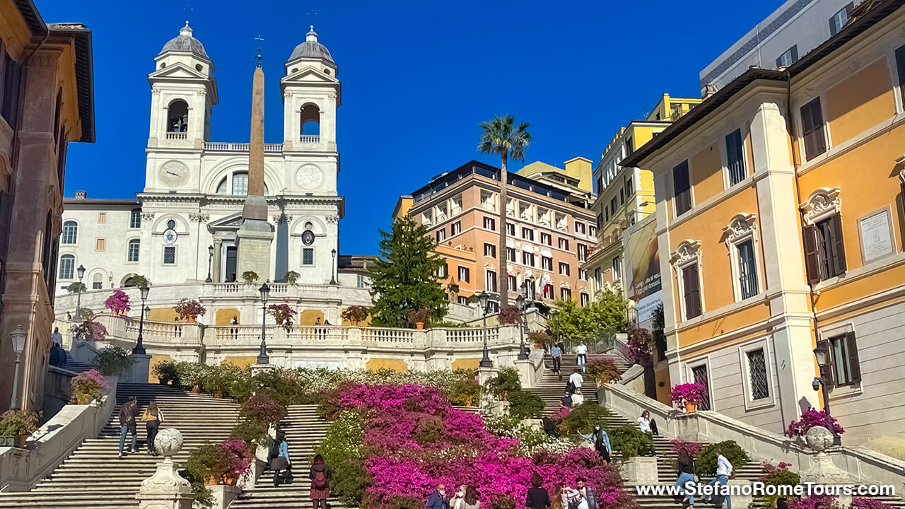 Spanish Steps and Azaleas in Spring best travel season to visit Rome
