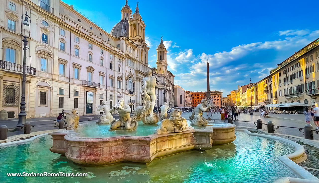 Piazza Navona La Dolce Vita Rome luxury tours from Civitavecchia