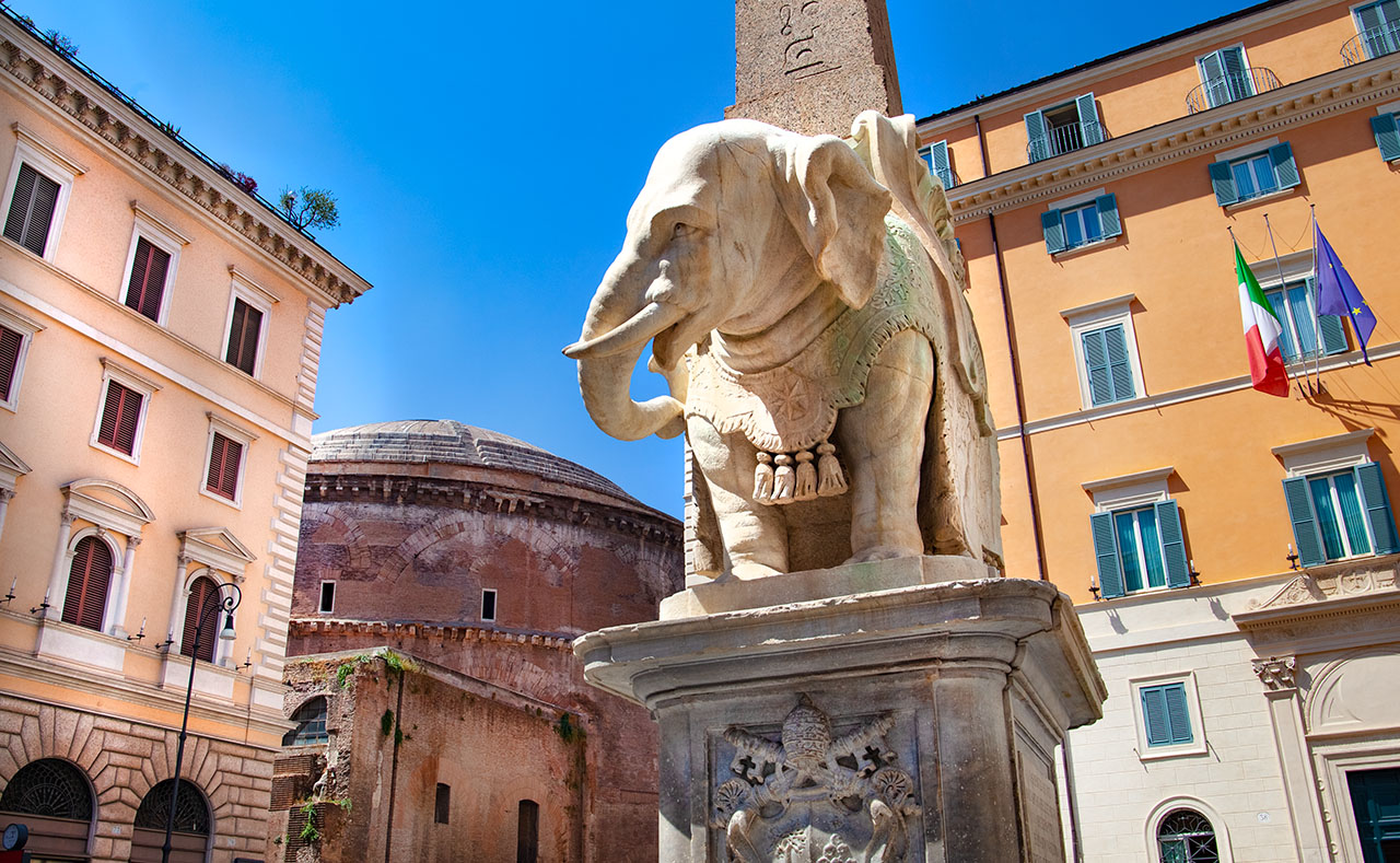 Bernini Elephant Obelisk Santa Maria Sopra Minerva must see churches in Rome private tours from Civitavecchia