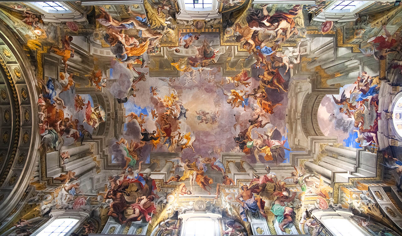 Famous Works of Art inside the Church of Sant'Ignazio di Loyola best churches in Rome Cabs tours