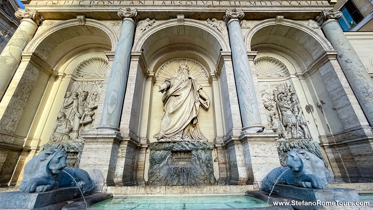 Fontana dell Acqua Felice Fountain of Moses must see fountains in Rome luxury tours from Civitavecchia excursions