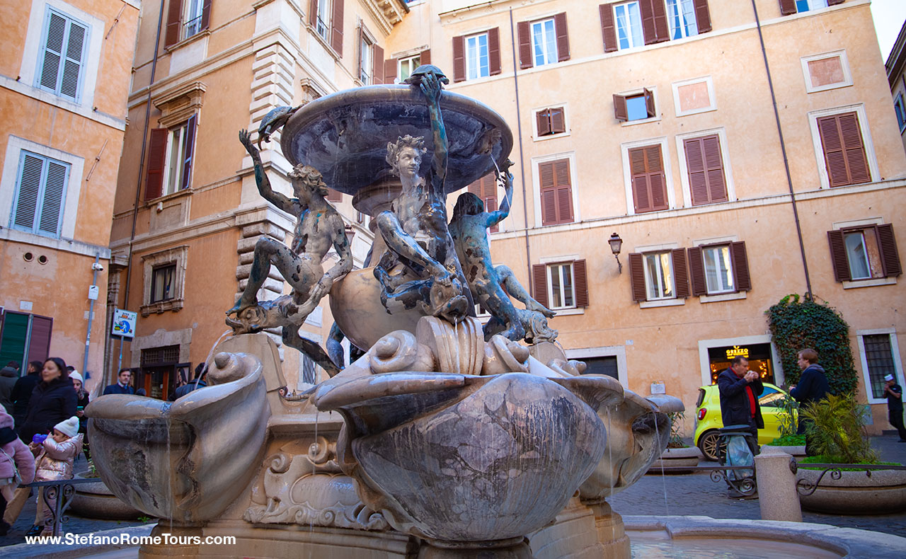 Fontana delle Tartarughe The Turtle Fountain Piazza Mattei Rome private tours from Civitavecchia