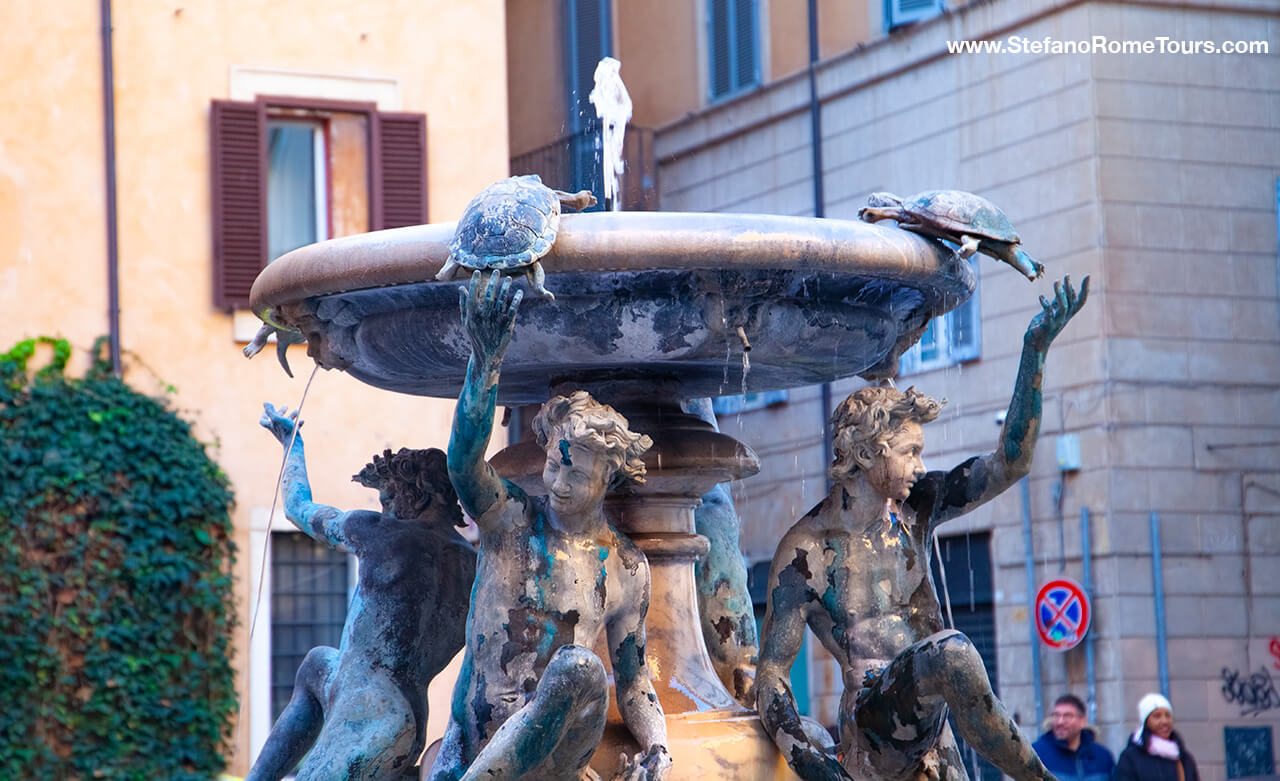 Fontana delle Tartarughe The Turtle Fountain Piazza Mattei must see fountains private driver in Rome 