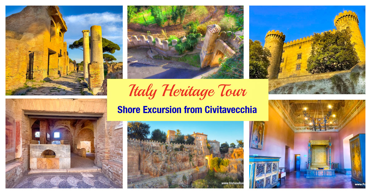 Italy Heritage Shore Excursion from Civitavecchia to Ostia Antica, Ceri, Bracciano with Stefano Rome Tours